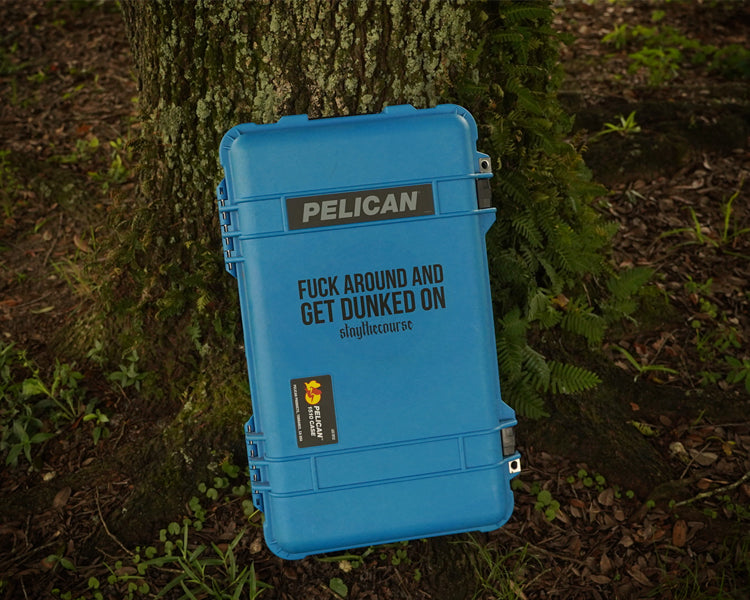 Decal on case in woods
