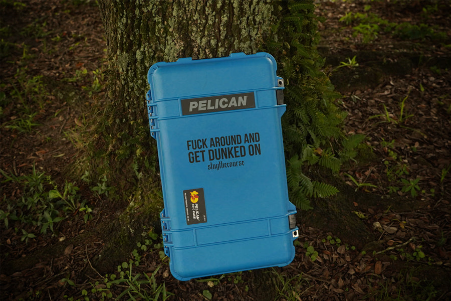 Decal on case in woods