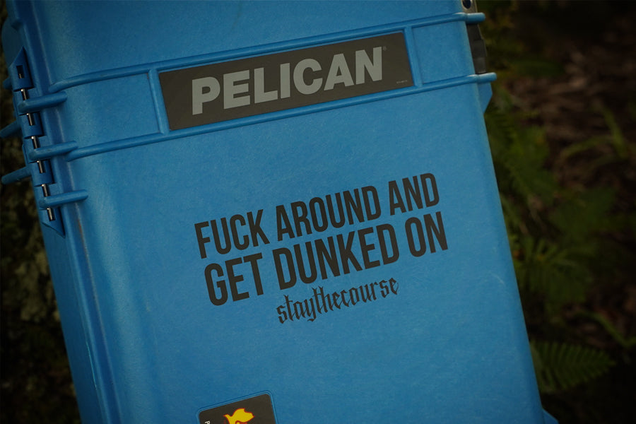 Close up black decal