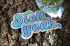 Hell Yeah Holographic Sticker - Blue 2