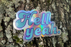 Hell Yeah Holographic Sticker - Blue 3
