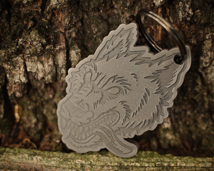 Wolfhound Keychain / Maroon
