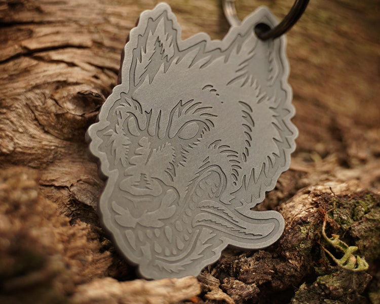 Wolfhound Keychain / Maroon Close