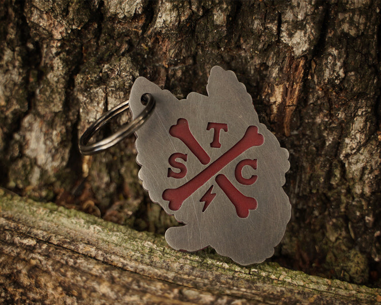 Wolfhound Keychain / Maroon Rear