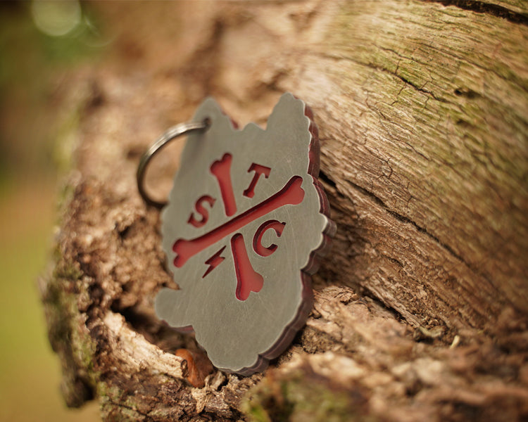 Wolfhound Keychain / Maroon Rear 2