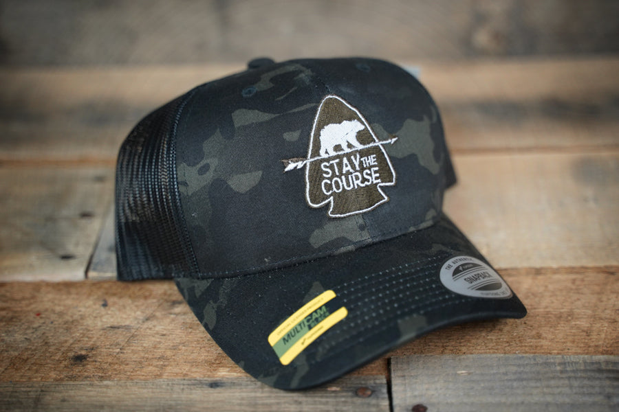 Black Multicam Arrowhead Trucker Hat