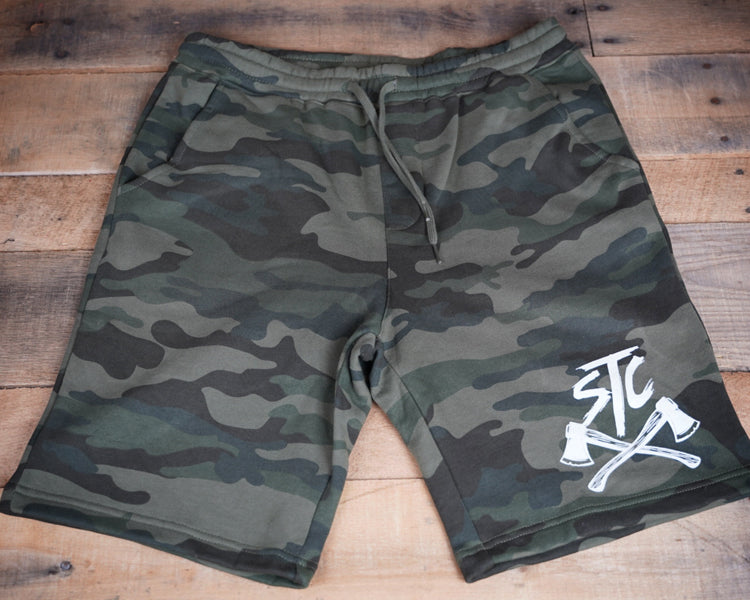 STC Fleece Shorts Forest Camo