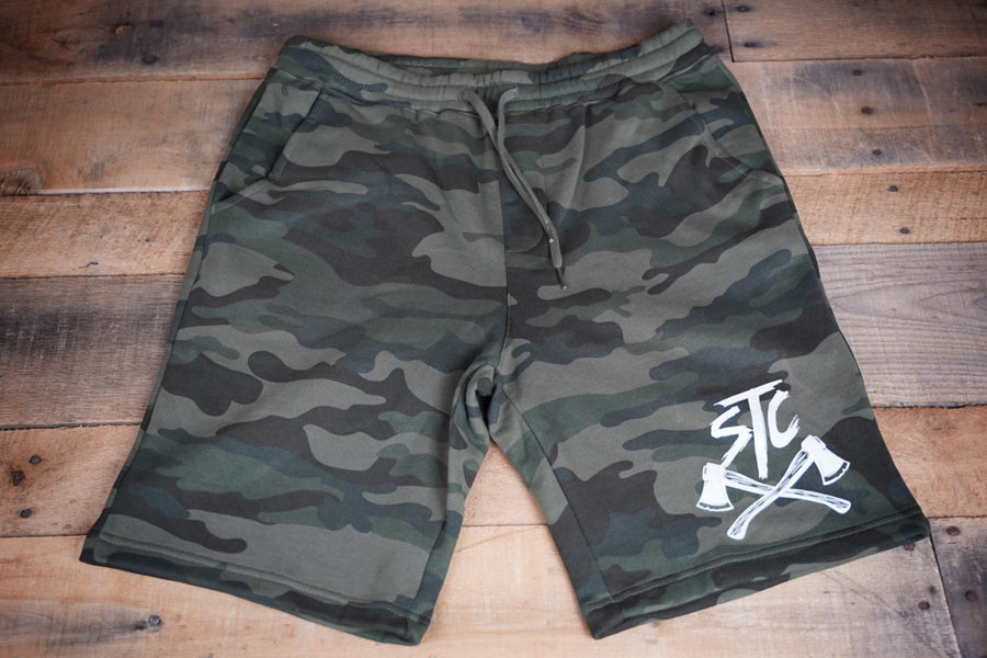 STC Fleece Shorts Forest Camo