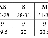 STC Fleece Shorts Size Chart