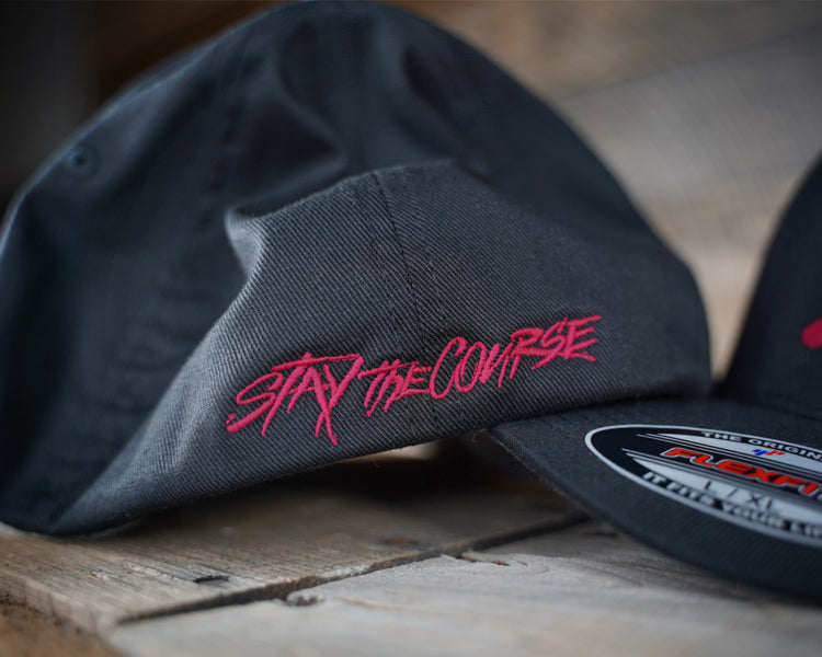 Stay the Course Black Flexfit Hat Rear