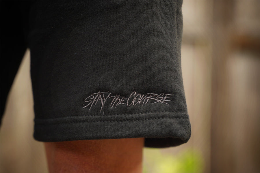 Crafted Embroidered Fleece Shorts detail