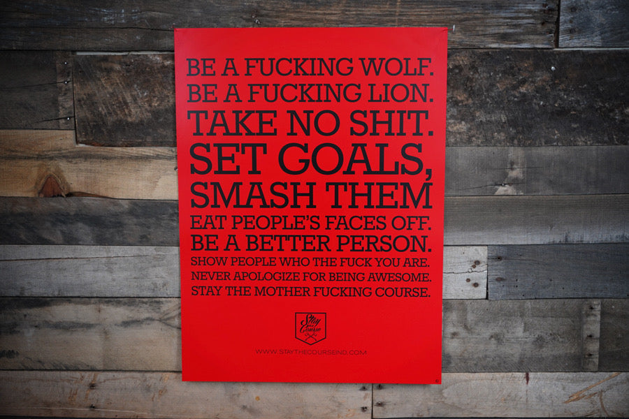 Stay The Course Manifesto Poster  in Red