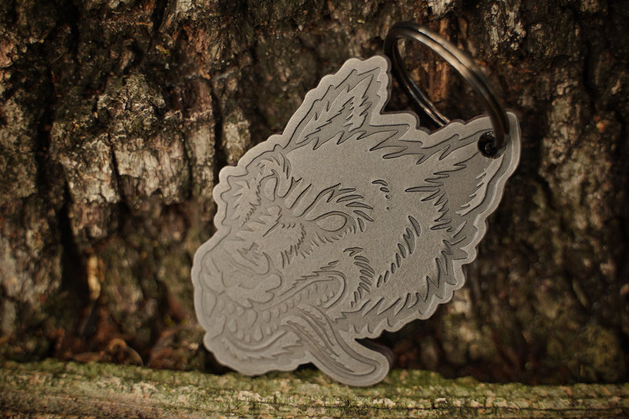 Wolfhound Keychain / Maroon