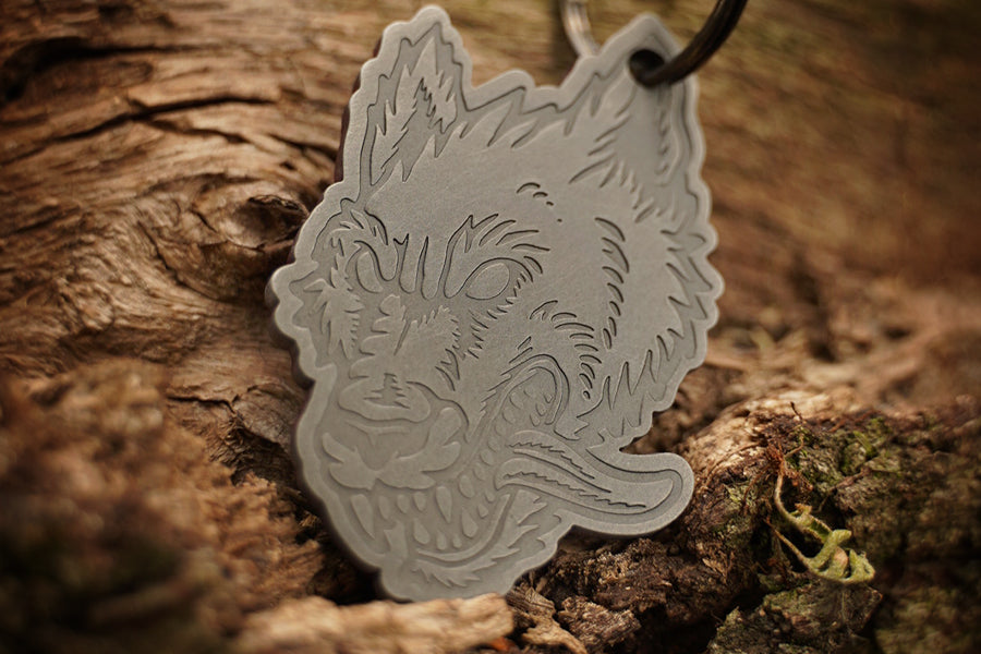 Wolfhound Keychain / Maroon Close