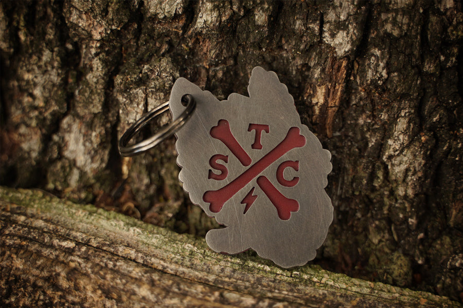 Wolfhound Keychain / Maroon Rear