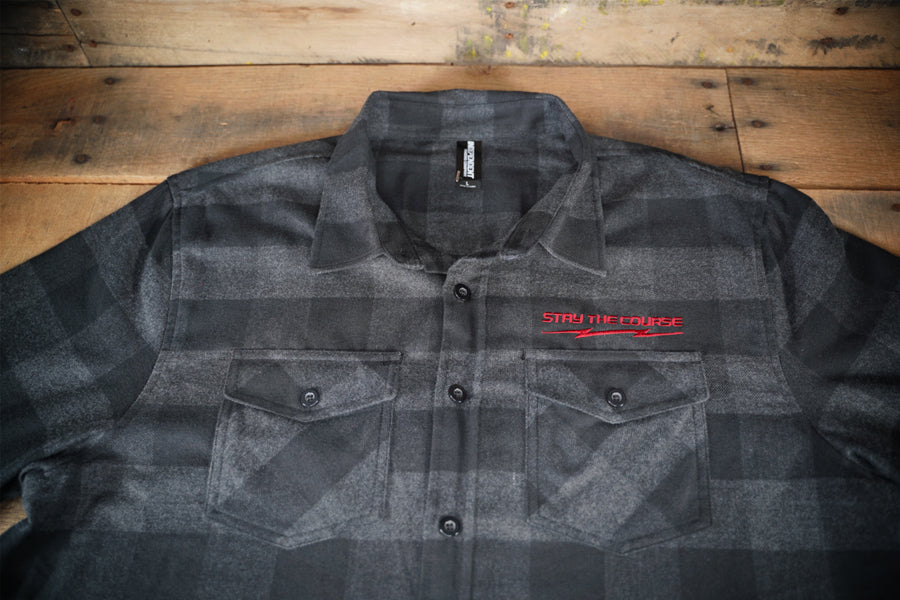 Stay the Course Flannel Shirt - Charcoal