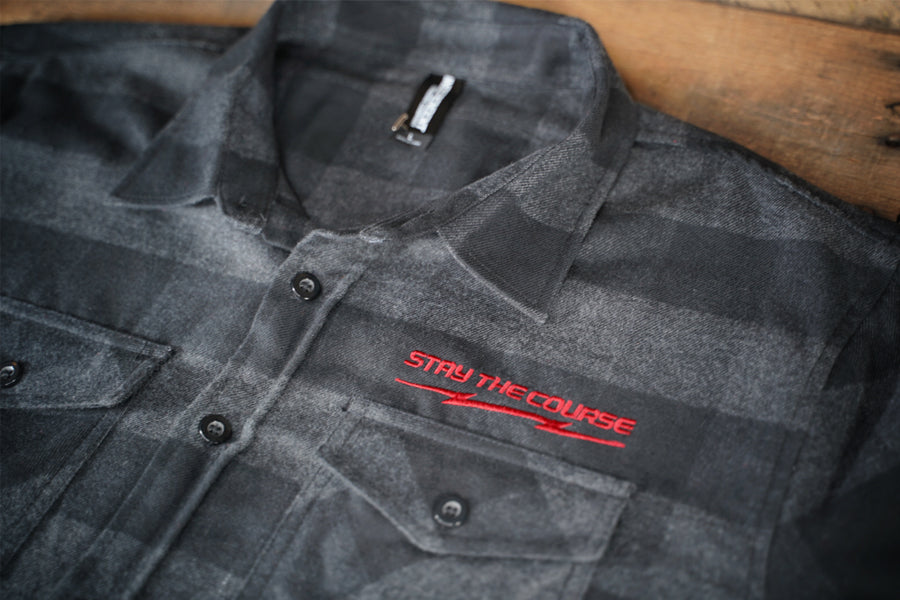 Stay the Course Flannel Shirt - Charcoal