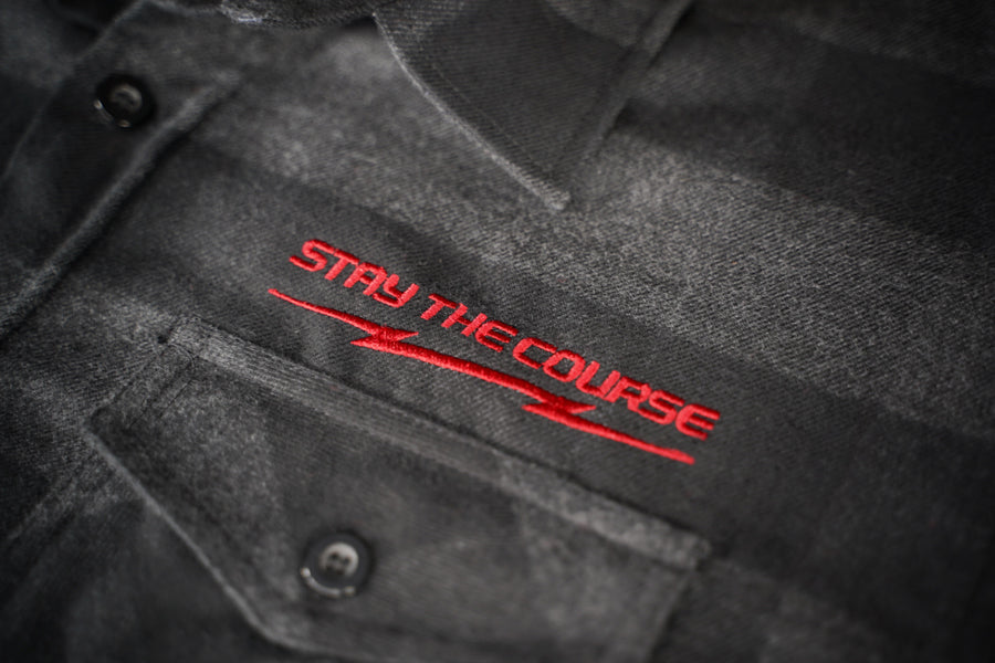 Stay the Course Flannel Shirt - Charcoal
