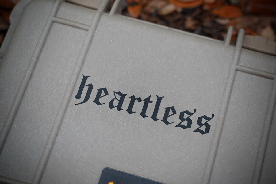 Heartless Vinyl Decal close