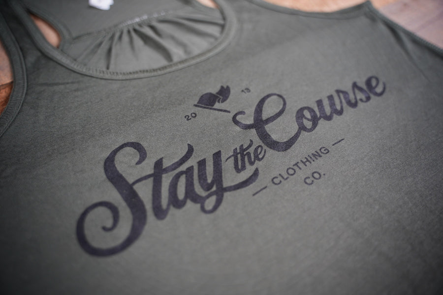 Women's Pennant Racerback Tank Close