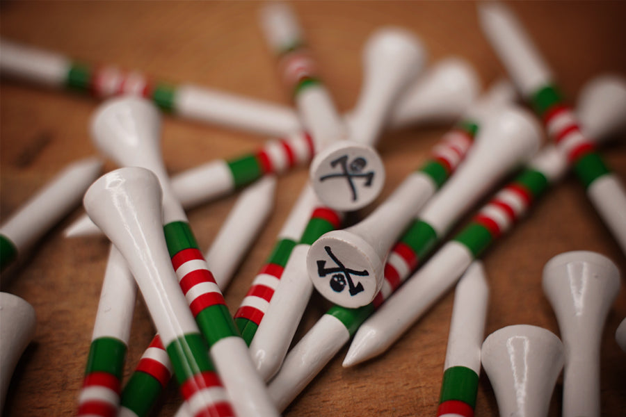 STC Striped Golf Tees / Red & Green